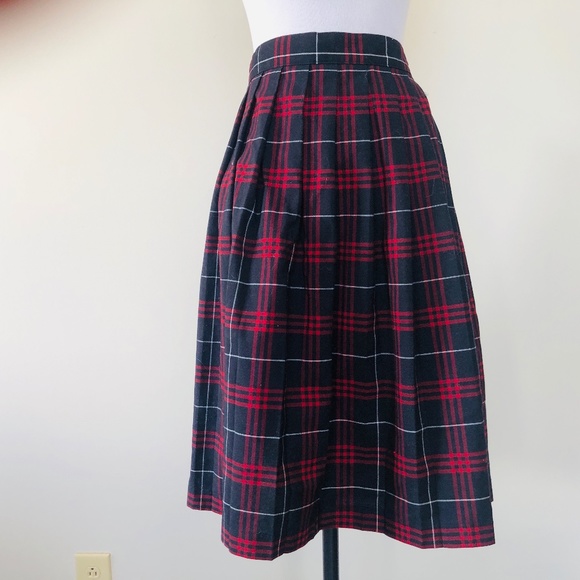 Large French Toast Red and Black Plaid Uniform Skirt - Picture 1 of 8